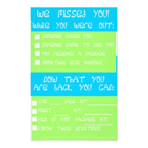 While You Were Out Memo Pad Stationery Zazzle