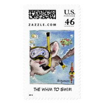 Whim to Swim Cartoon Custom Stamps by zooogle Whim to Swim Cartoon Custom Stamps