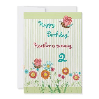 Whimsey Flowers Girl Birthday Party Invitation invitation