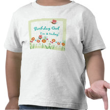 Whimsey Flowers Girl Birthday Party Shirt