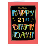 Whimsical 21st (or Any Age) Birthday Greeting Card