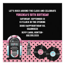 Whimsical 50's Birthday Party Invitation invitations