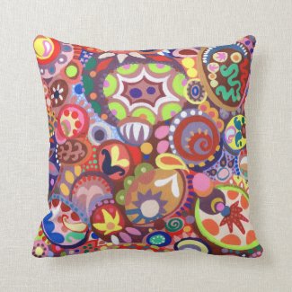 Whimsical Abstract Art Pillow