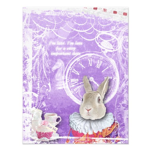 Whimsical Alice in Wonderland Collage Baby Shower Personalized Invitations