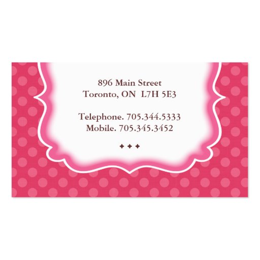 Whimsical and Cute Cupcake Business Cards (back side)