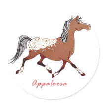Whimsical Appaloosa Horse Round Stickers