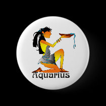 Whimsical Aquarius Buttons buttons