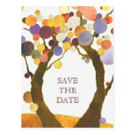 Whimsical Autumn Tree Theme Save the Date Postcard