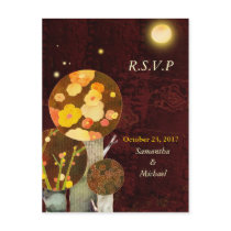 Whimsical Autumn Trees: Wedding Response Cards postcards