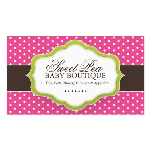Whimsical Baby Boutique Business Cards (front side)