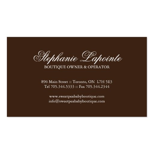Whimsical Baby Boutique Business Cards (back side)