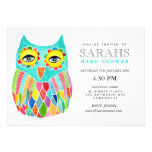 Whimsical Baby Shower Rainbow Owl Invite invitations