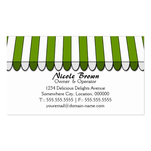 Whimsical Bakery Boutique / Shop Business Cards (back side)