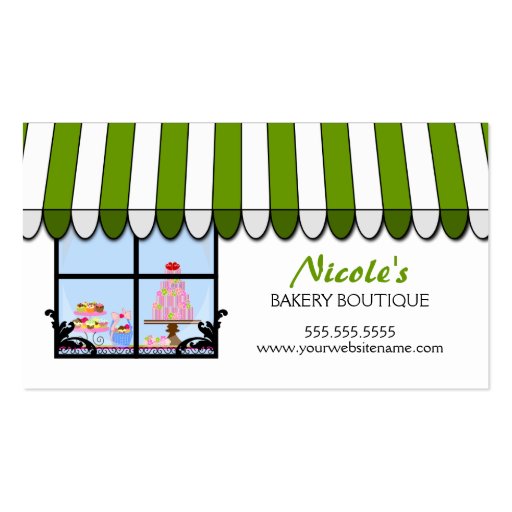 Whimsical Bakery Boutique / Shop Business Cards (front side)