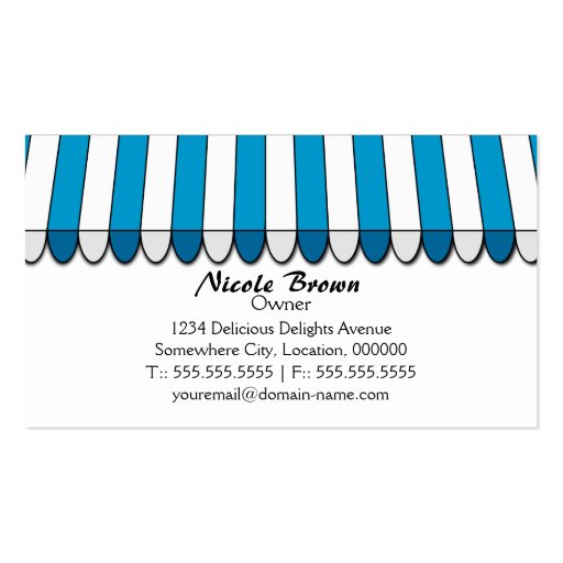 Whimsical Bakery Boutique / Shop Business Cards (back side)