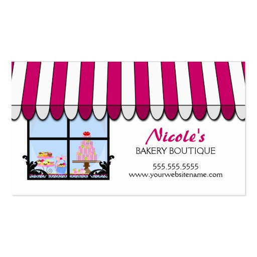 Whimsical Bakery Boutique / Shop Business Cards (front side)