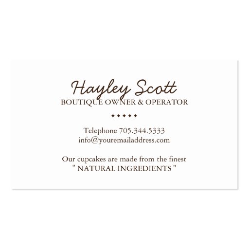 Whimsical Bakery Business Cards (back side)