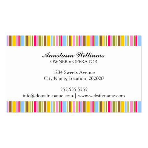 Whimsical Bakery Business Cards (back side)