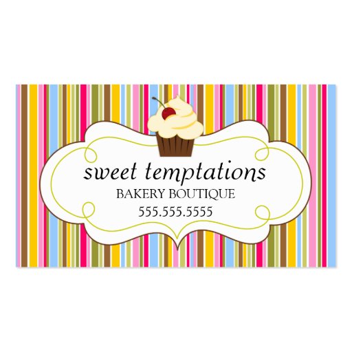 Whimsical Bakery Business Cards (front side)