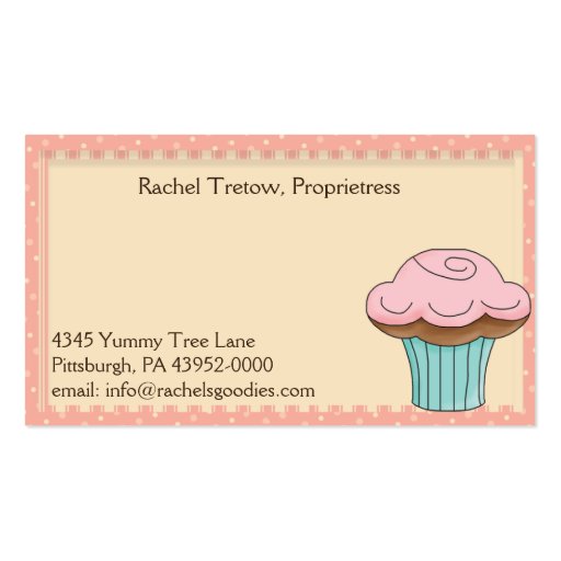 Whimsical Bakery Business - Profile Card Business Card (back side)