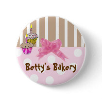 Whimsical Bakery Button Pin