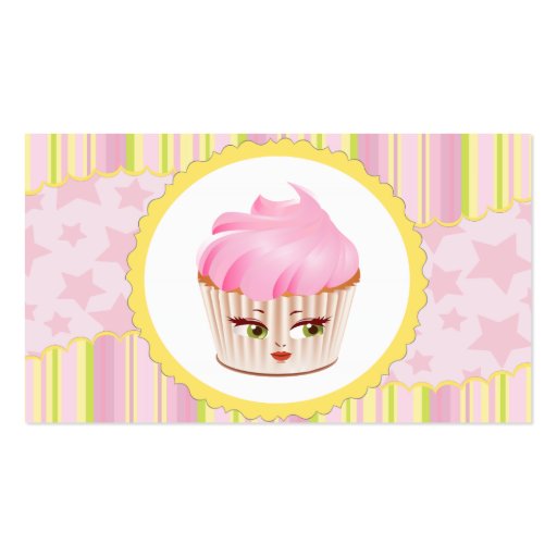 Whimsical Bakery Cupcake Business Card (front side)