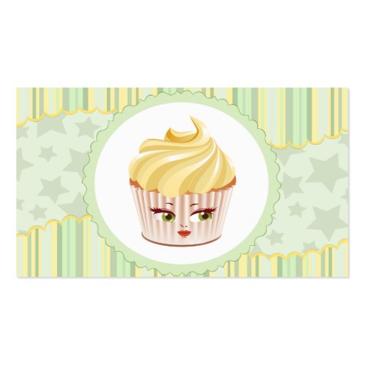 Whimsical Bakery Cupcake Business Card (front side)