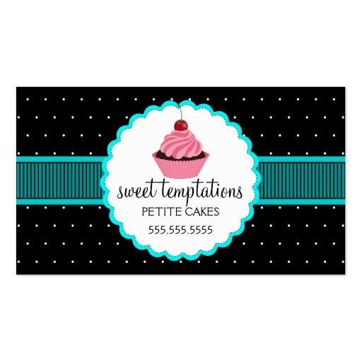 Whimsical Bakery Cupcake Business Cards (front side)