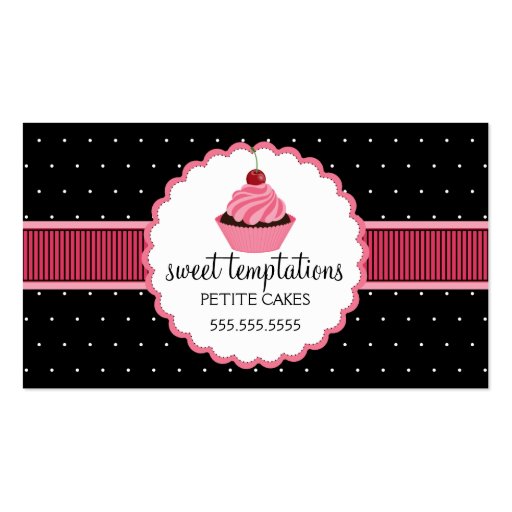 Whimsical Bakery Cupcake Business Cards (front side)