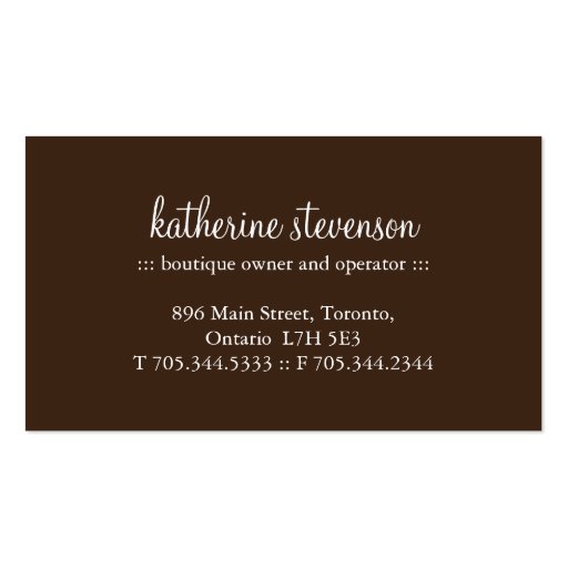 Whimsical Bakery |  Cupcake Business Cards (back side)