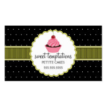 Whimsical Bakery Cupcake Business Cards