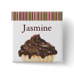 WHIMSICAL BAKERY CUPCAKE NAME TAG buttons