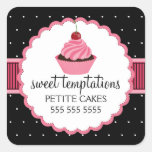 Whimsical Bakery Cupcake Pink Stickers