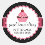 Whimsical Bakery Cupcake Pink Stickers