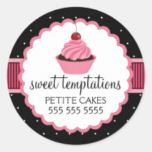 Whimsical Bakery Cupcake Pink Stickers