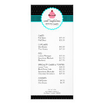 Whimsical Bakery Cupcake Turquoise Rack Cards