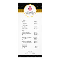 Whimsical Bakery Cupcake Yellow Rack Cards
