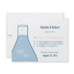 Whimsical Beaker Response Card, Blue Personalized Invite