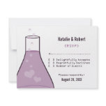 Whimsical Beaker Response Card, Purple Announcement