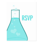 Whimsical Beaker RSVP Postcard, Aqua