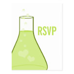 Whimsical Beaker RSVP Postcard, Green