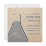Whimsical Beaker Save the Date Invite, Blue