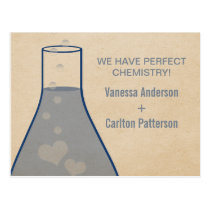 Whimsical Beaker Save the Date Postcard, Blue postcards