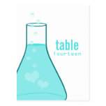 Whimsical Beaker Table Postcard, Aqua