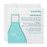 Whimsical Beaker Wedding Invite, Aqua