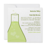 Whimsical Beaker Wedding Invite, Green