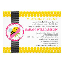 Whimsical Bee Baby Shower Invitation