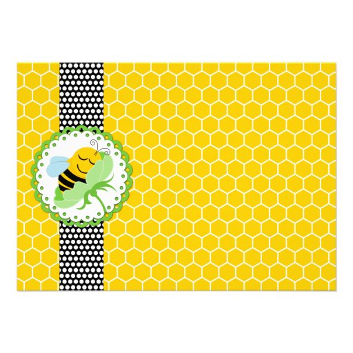 Whimsical Bee Baby Shower Invitation