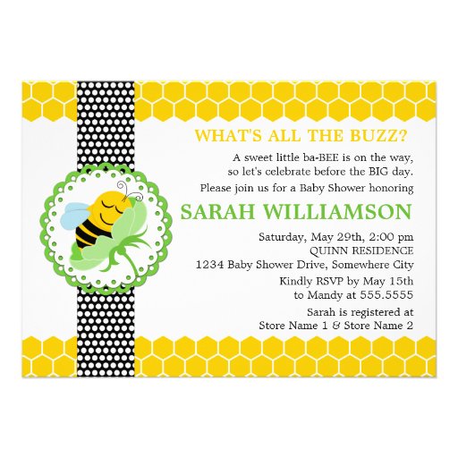 Whimsical Bee Baby Shower Invitation