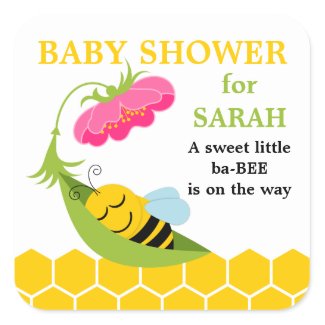 Whimsical Bee Baby Shower Stickers